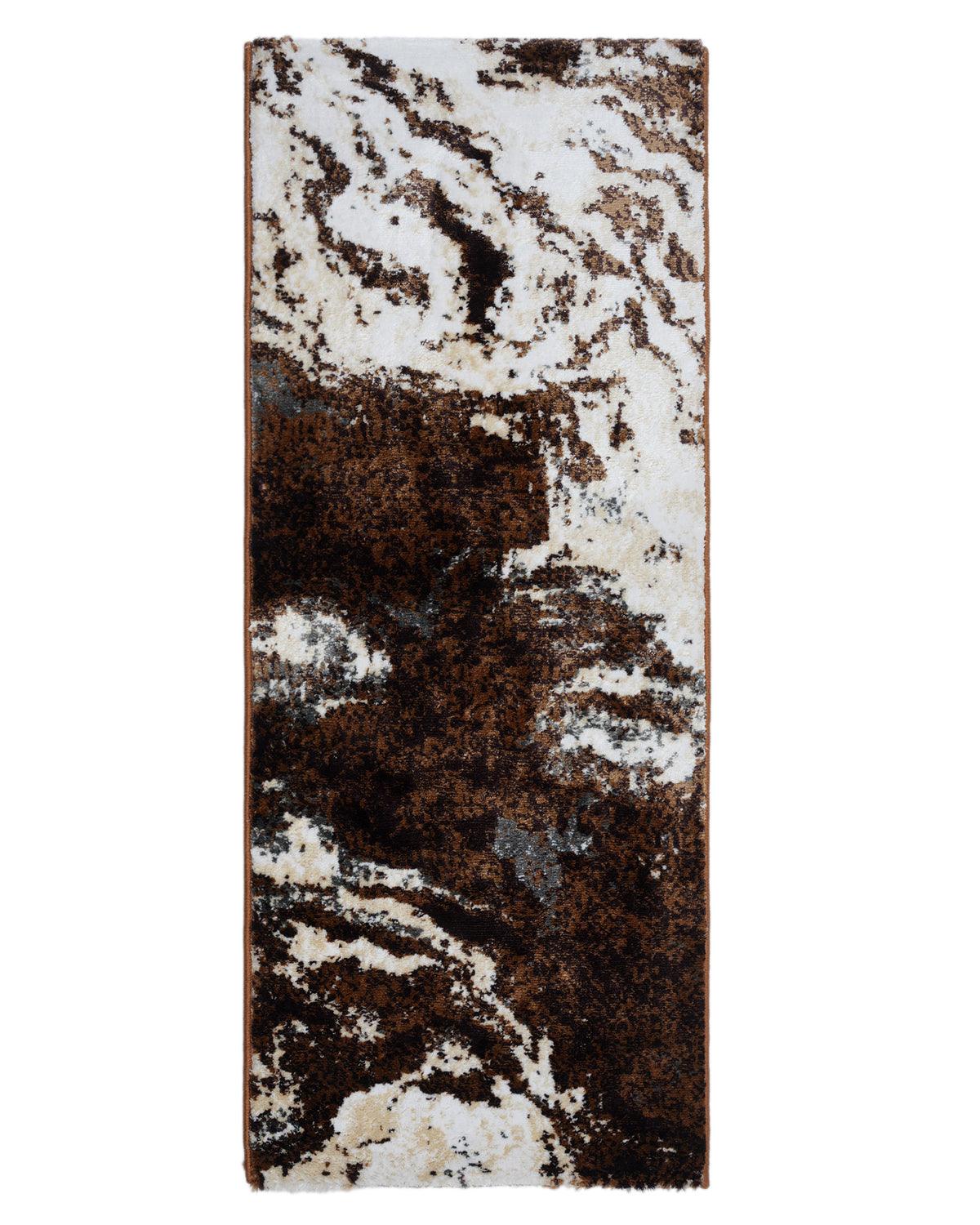 60X150 CM Diamond Runner | Abstract Brown Beige Wave