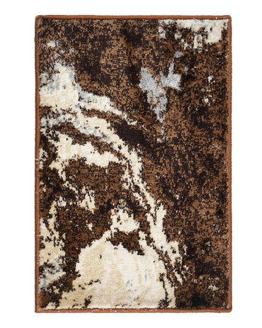 40X60 CM Diamond Doormat | Abstract Brown Beige Wave
