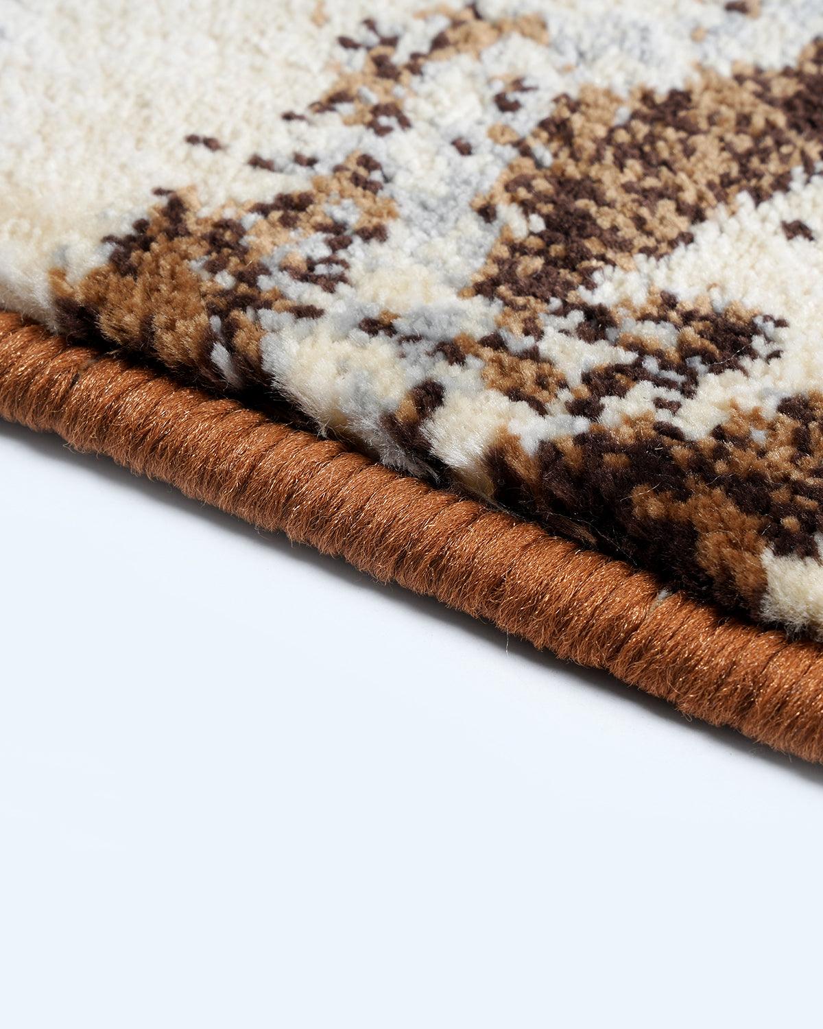 40X60 CM Diamond Doormat | Abstract Brown Beige Wave