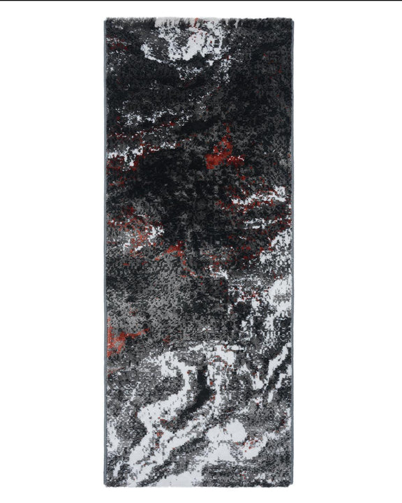 60X150 CM Diamond Runner | Abstract Red Grey – Grhamoy