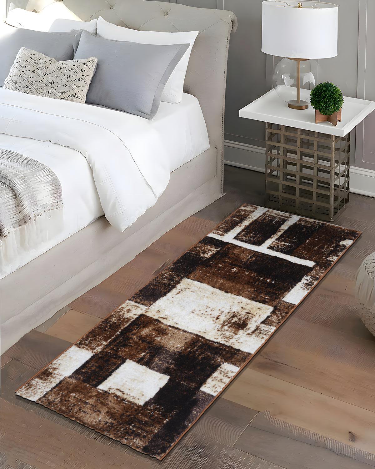 60X150 CM Diamond Runner | Abstract Brown Blocks