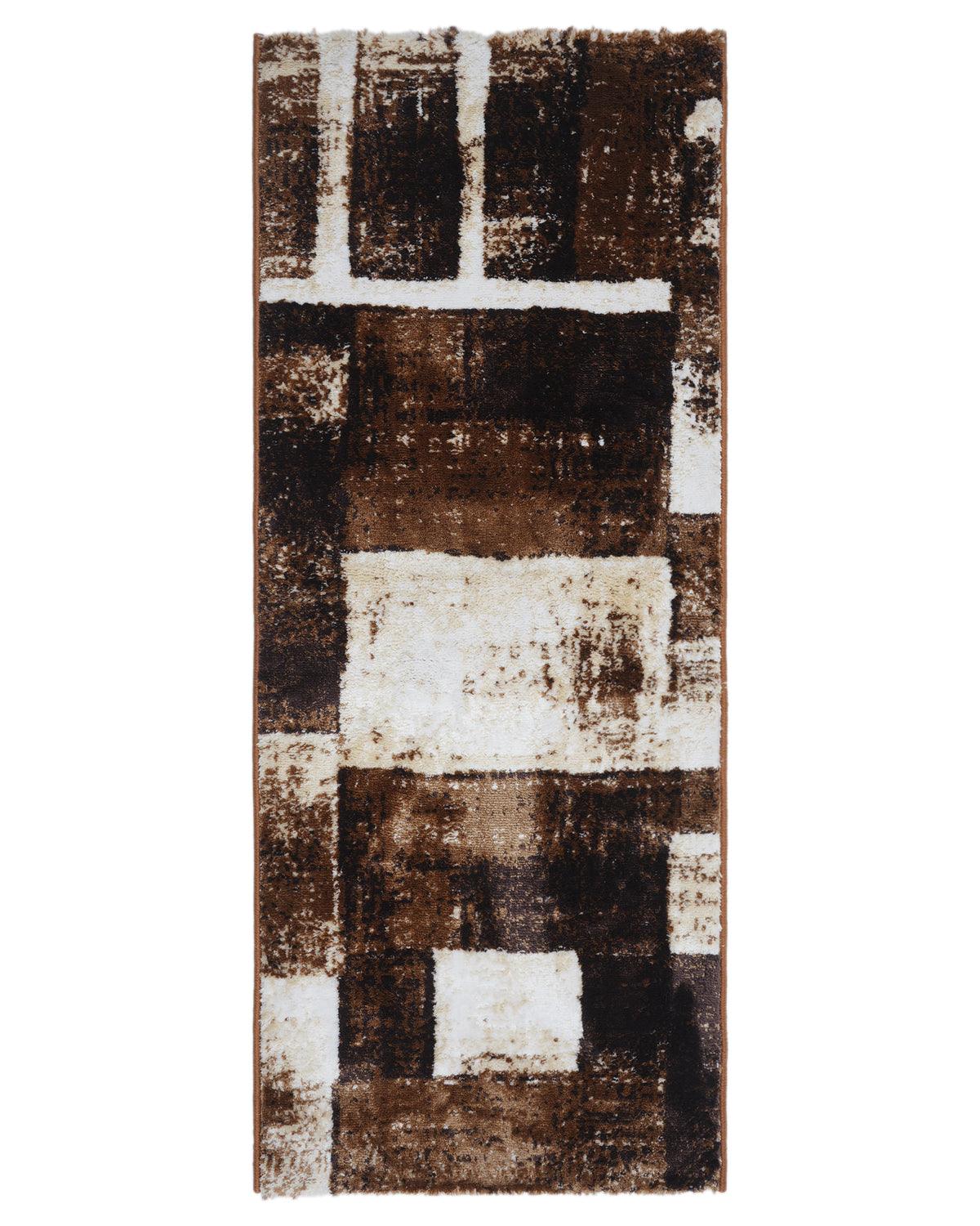 60X150 CM Diamond Runner | Abstract Brown Blocks