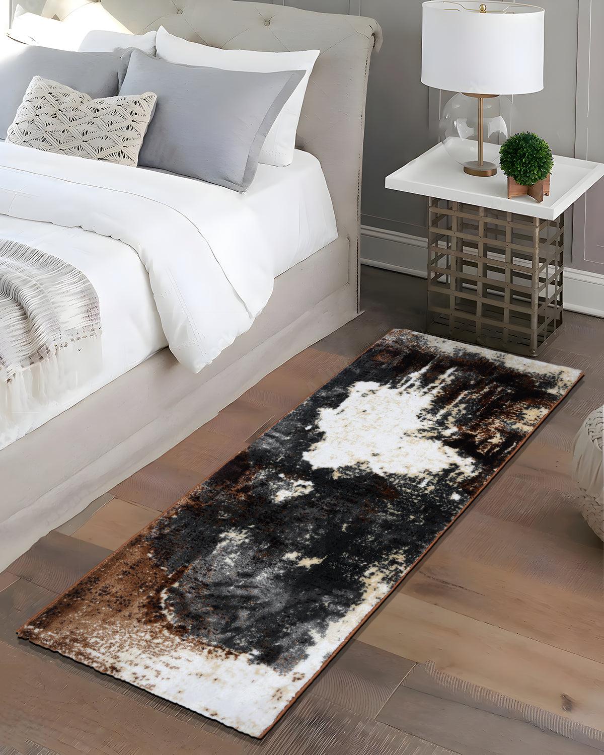 60X150 CM Diamond Runner | Brown Beige Grey Splatter