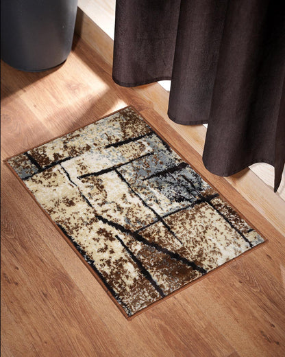 40X60 CM Diamond Doormat | Brown Beige Cross