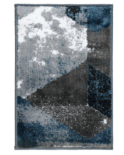 40X60 CM Diamond Doormat | Abstract Block Blue
