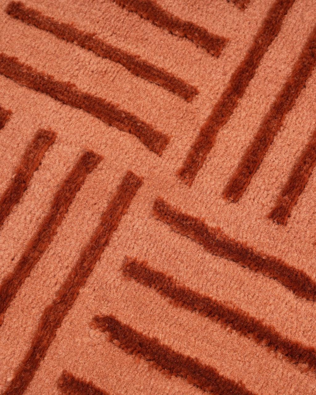 Aura Carpet | Striped Grid Rust