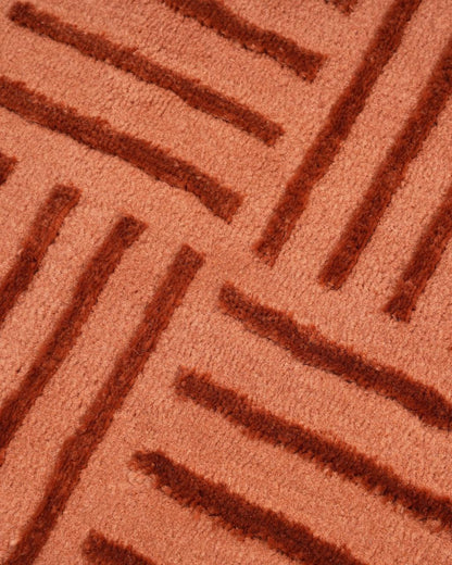 Aura Carpet | Striped Grid Rust