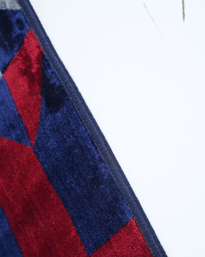Silvora Rug | Grey, Blue & Maroon
