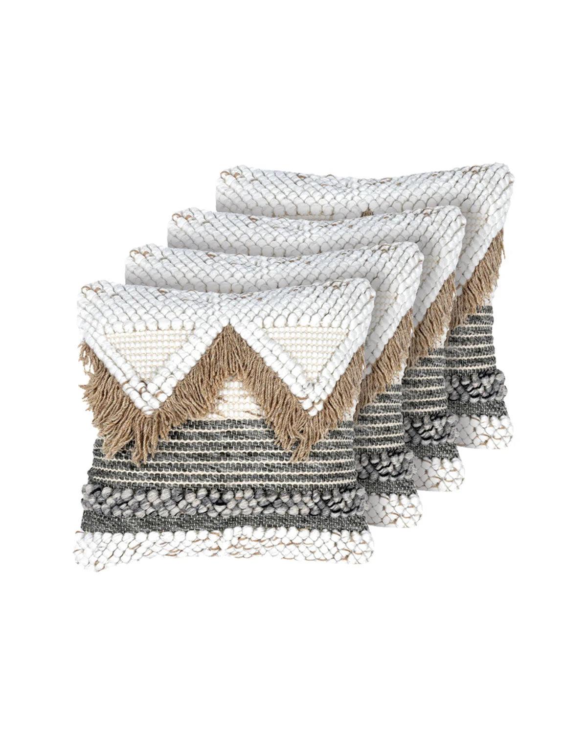 18X18 inch Boho beige cushion covers | Set of 2