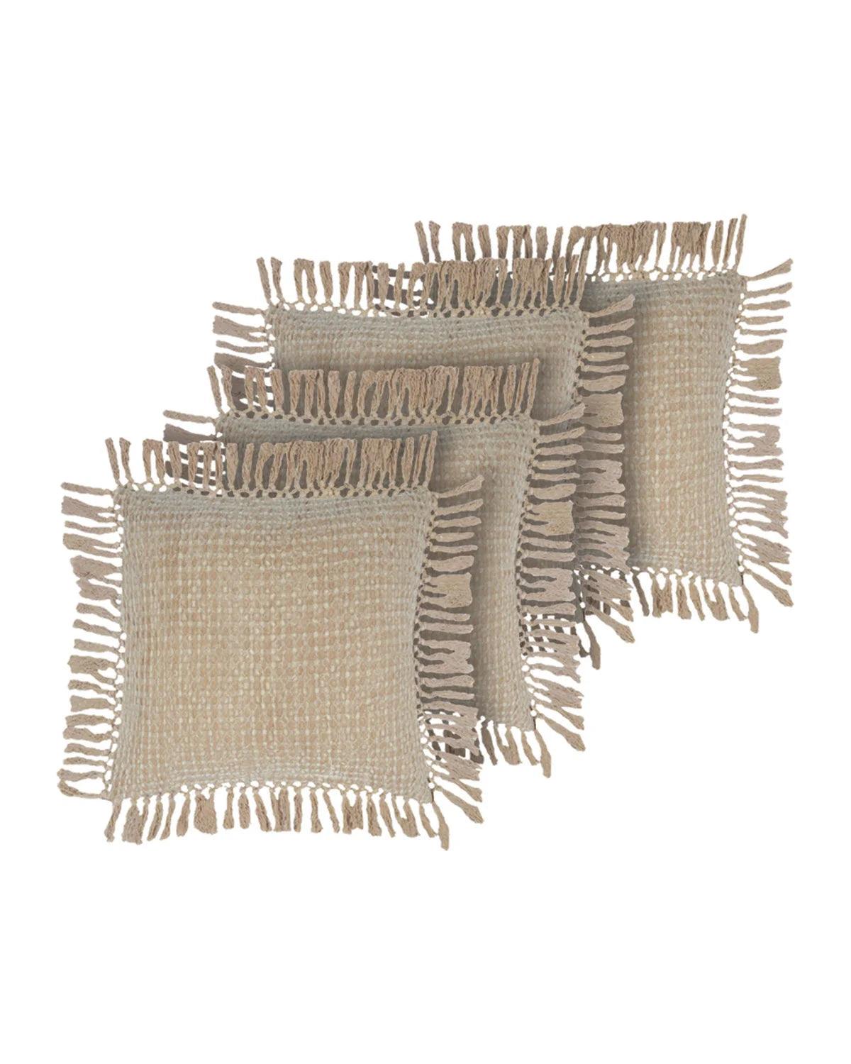 18X18 inch Brown Waffle cotton cushion covers | Set of 2