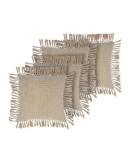 18X18 inch Brown Waffle cotton cushion covers | Set of 2