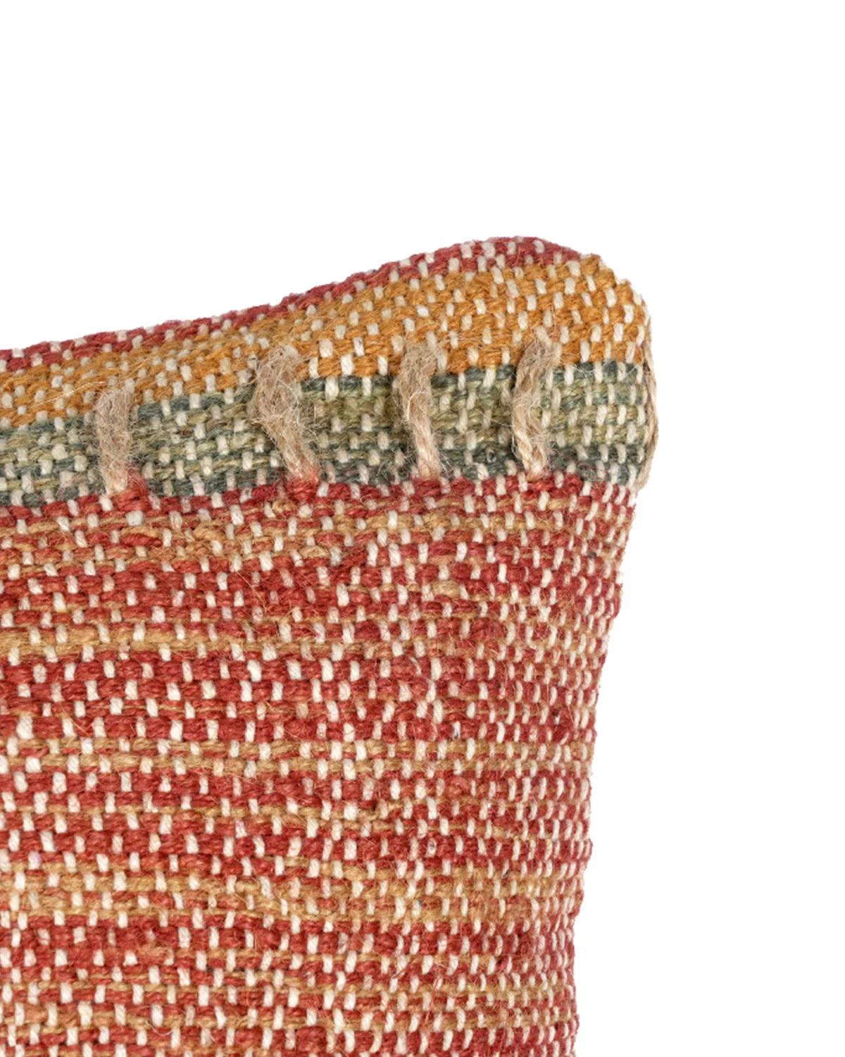 18X18 inch Mustard Red Jute cushion covers | Set of 2