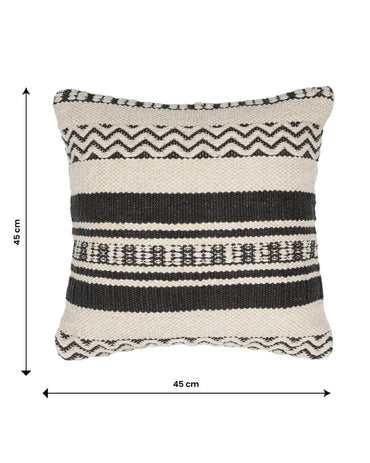 18X18 inch Handcrafted black cotton cushion covers | Set of 2