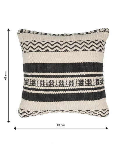 18X18 inch Handcrafted black cotton cushion covers | Set of 2