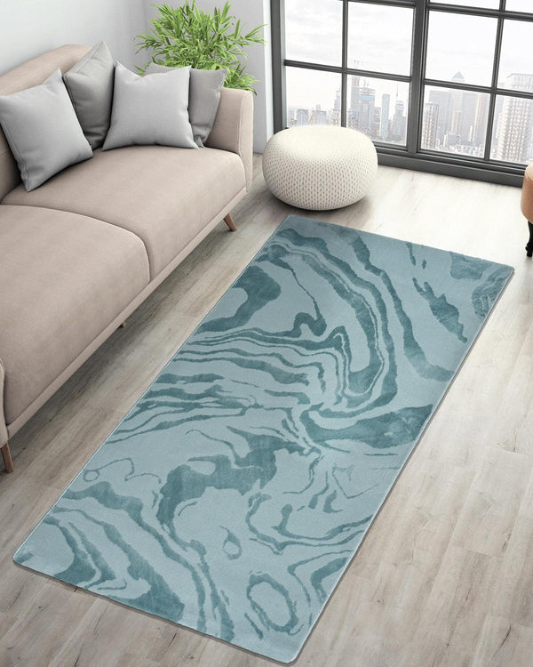 Aura Carpet | Marble Print Light Blue