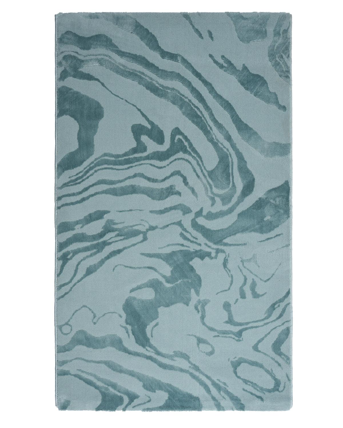 Aura Carpet | Marble Print Light Blue