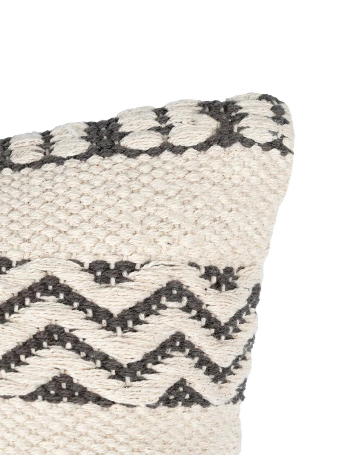 18X18 inch Handcrafted black cotton cushion covers | Set of 2