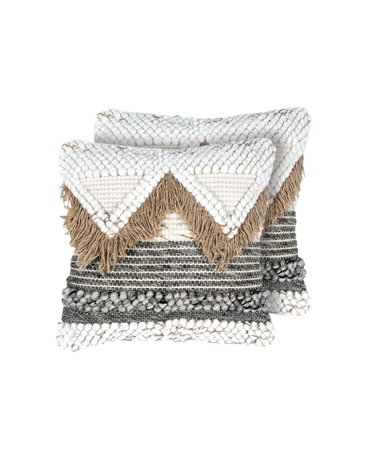 18X18 inch Boho beige cushion covers | Set of 2