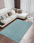 Aura Striped Grid Aqua Carpet