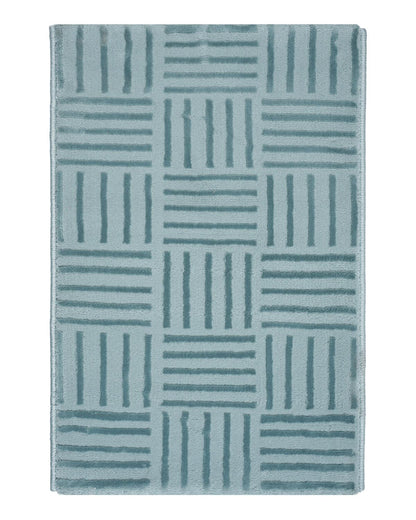 40X60 CM Aura Doormat | Striped Grid Light Blue