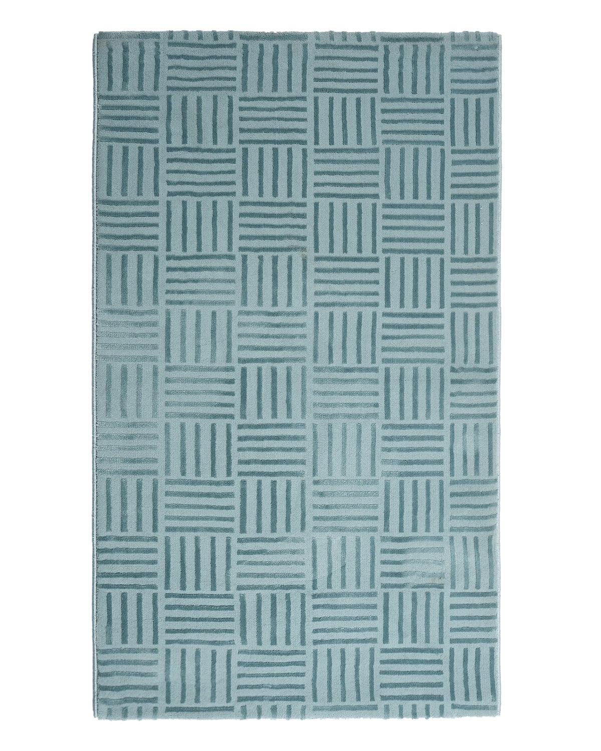 Aura Carpet | Striped Grid Light Blue