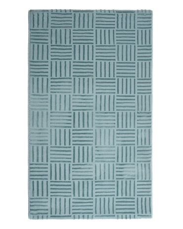 Aura Carpet | Striped Grid Light Blue