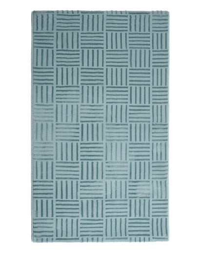 Aura Carpet | Striped Grid Light Blue