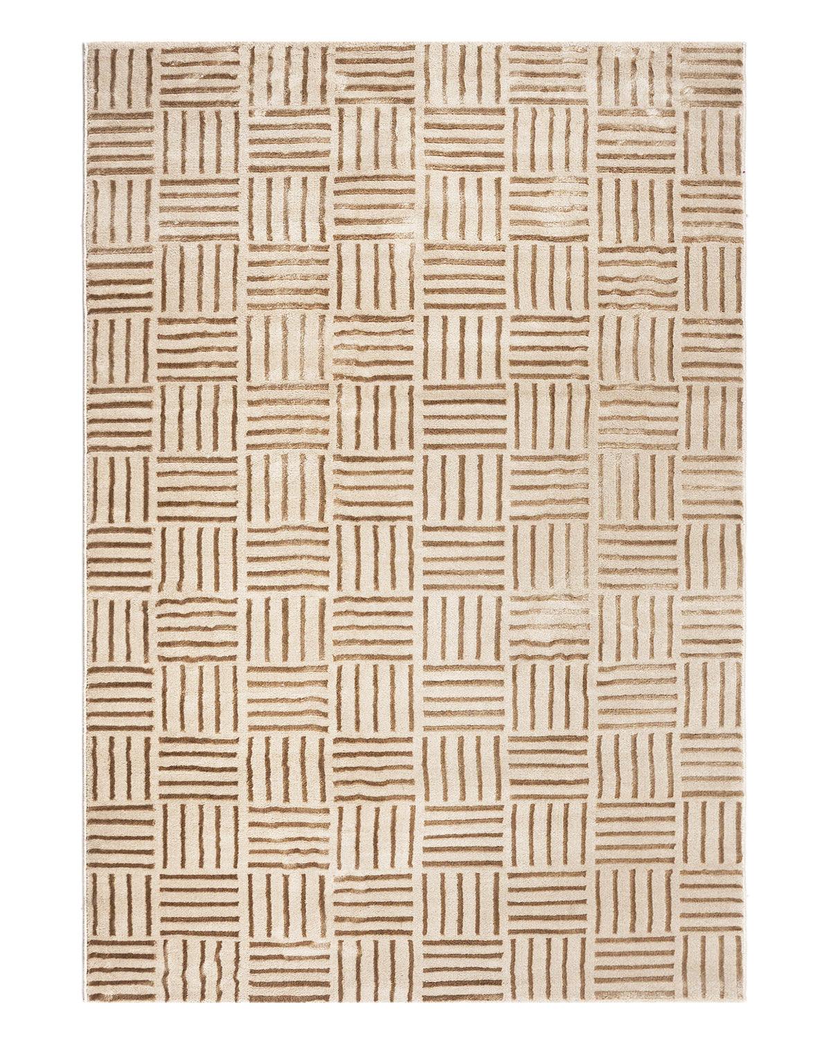 Aura Striped Grid Gold Carpet