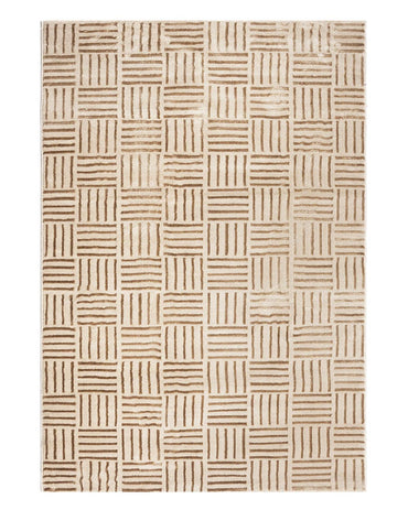 Aura Striped Grid Gold Carpet