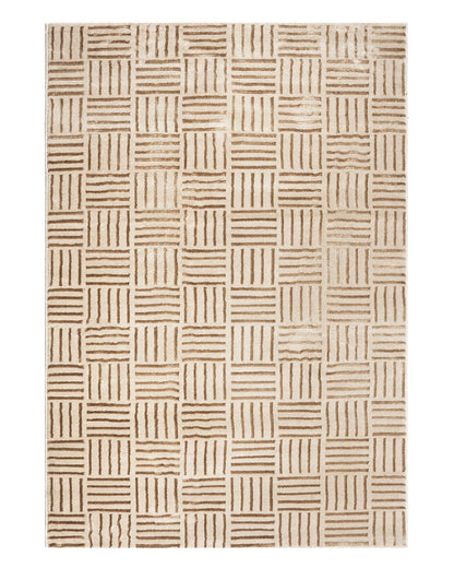 Aura Striped Grid Gold Carpet