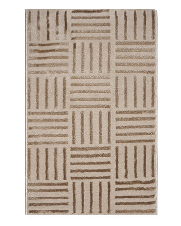 40X60 CM Aura Doormat | Striped Grid Light Gold