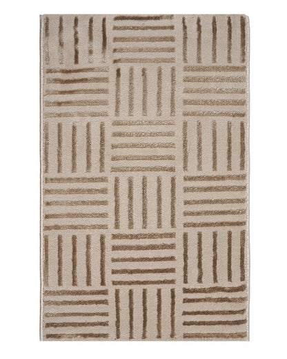 40X60 CM Aura Doormat | Striped Grid Light Gold