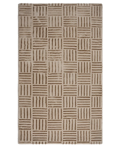Aura Striped Grid Gold Carpet