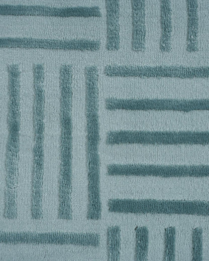Aura Carpet | Striped Grid Light Blue