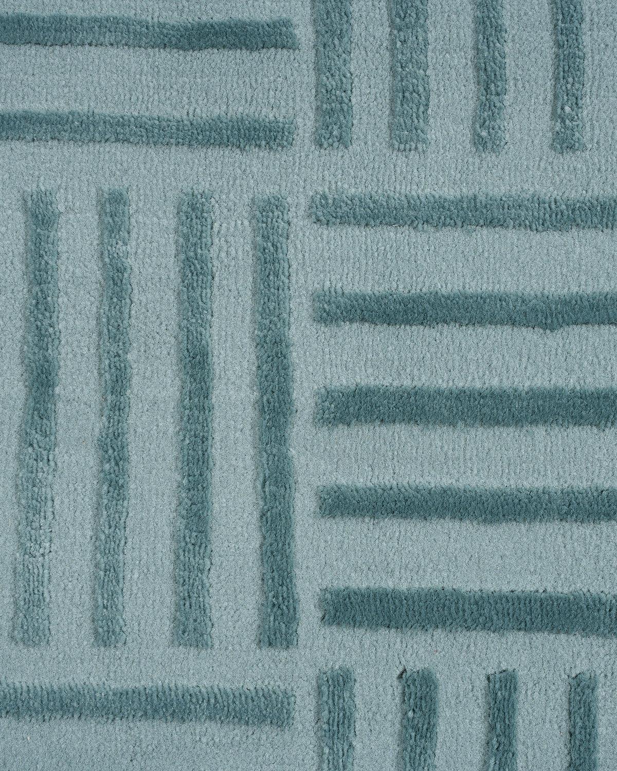 Aura Carpet | Striped Grid Light Blue