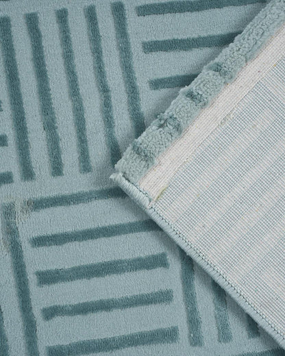 Aura Carpet | Striped Grid Light Blue
