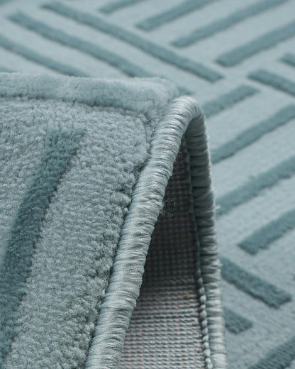 Aura Carpet | Striped Grid Light Blue
