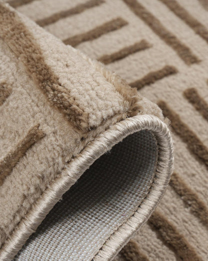 Aura Striped Grid Gold Carpet