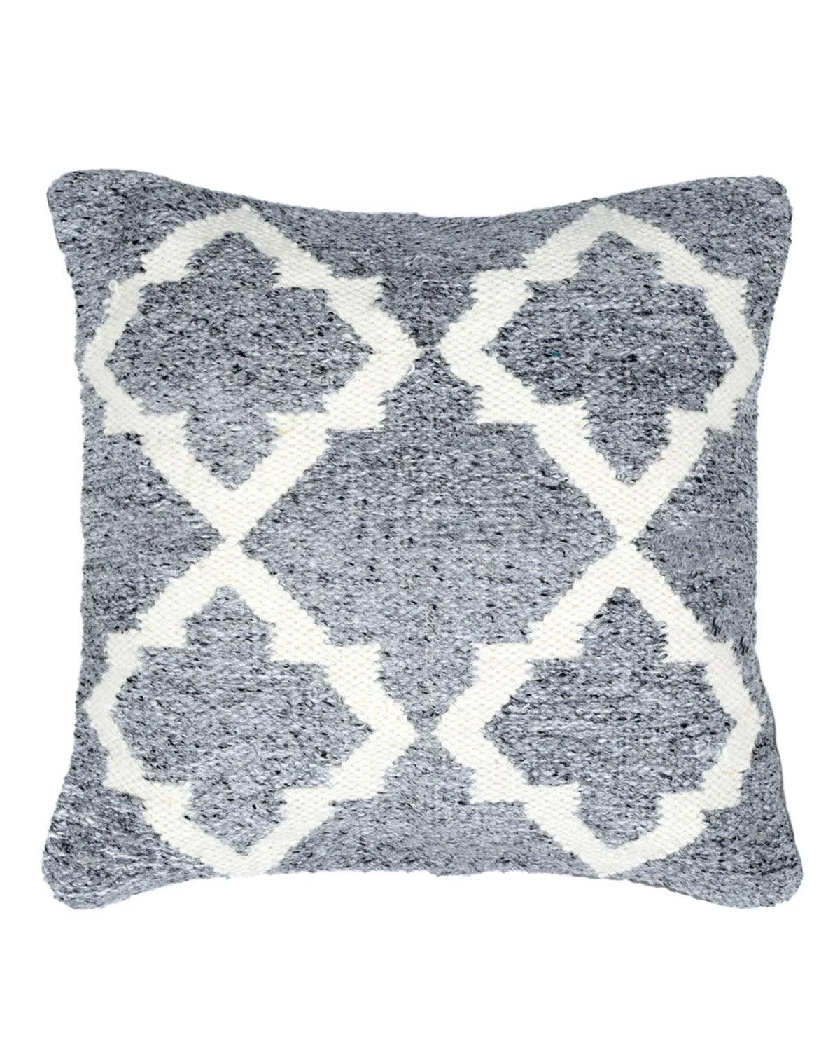 18X18 inch Moroccan silver wool cushion covers | Set of 2