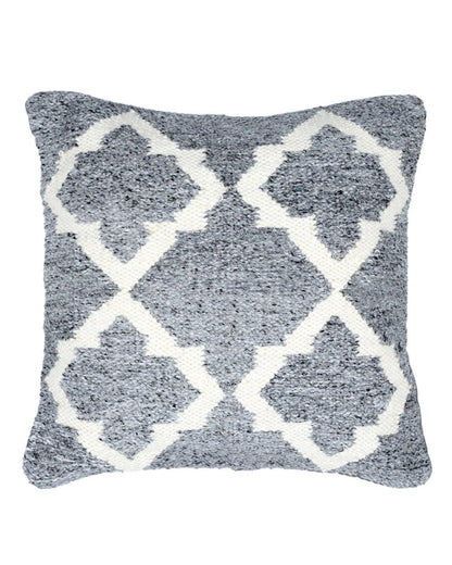 18X18 inch Moroccan silver wool cushion covers | Set of 2