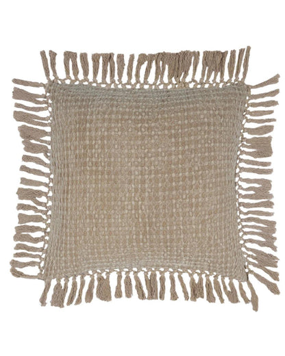 18X18 inch Brown Waffle cotton cushion covers | Set of 2