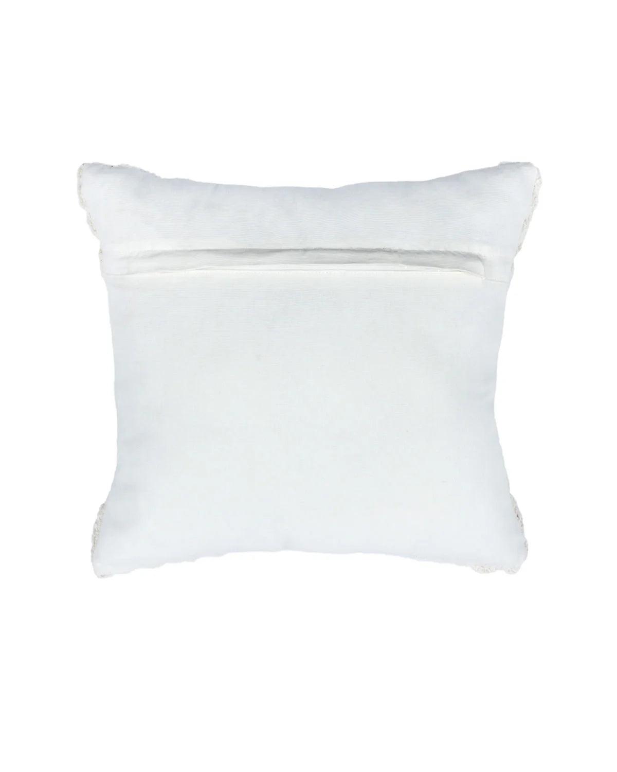18X18 inch Boho White cotton tufted cushion covers | Set of 2