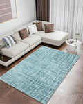 Aura Grid Abstract Aqua Carpet