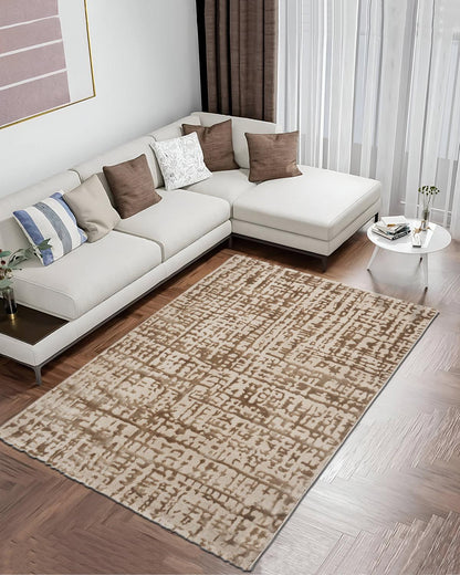 Aura Carpet | Grid Abstract Light Gold