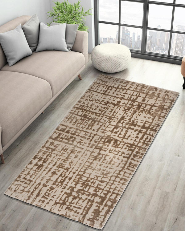 Aura Carpet | Grid Abstract Light Gold