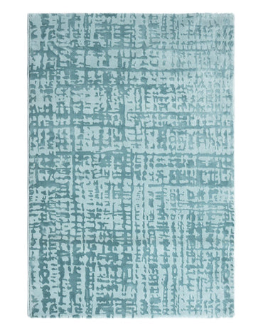 Aura Grid Abstract Aqua Carpet