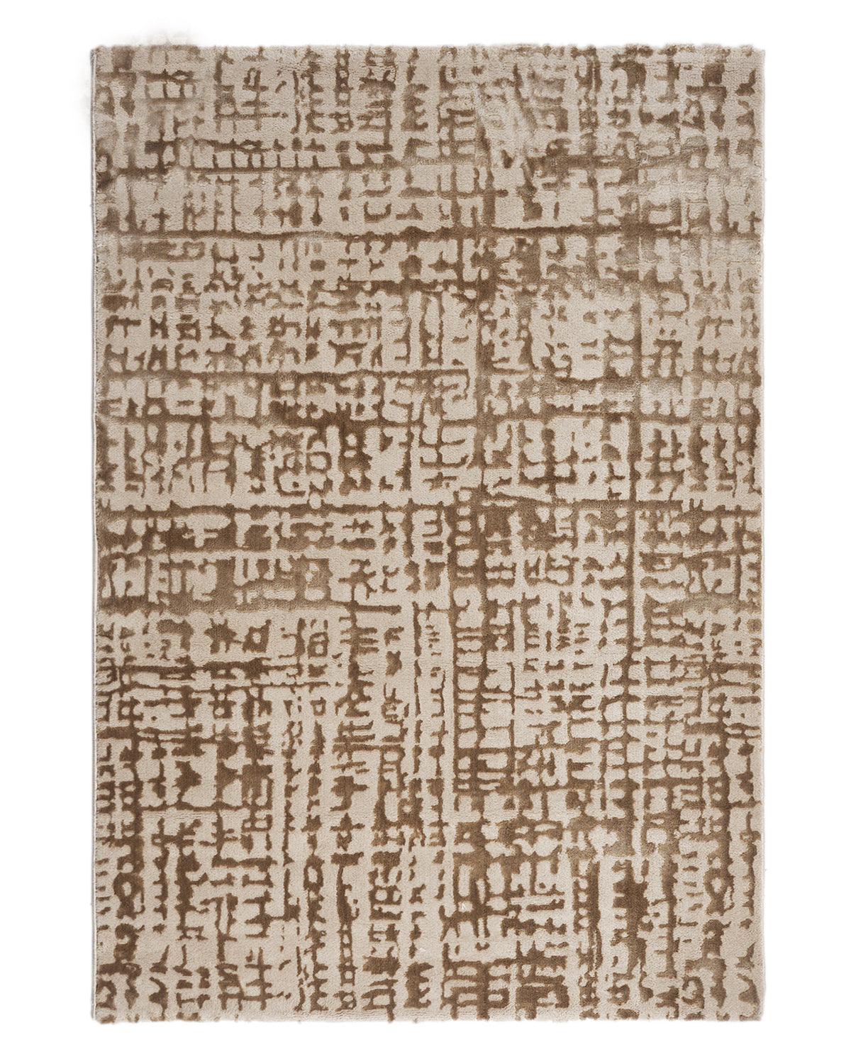 Aura Carpet | Grid Abstract Light Gold
