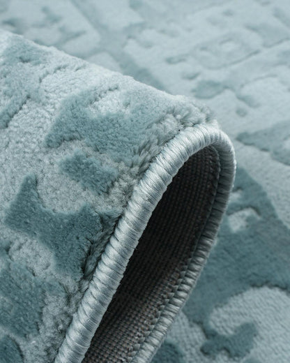 Aura Carpet | Grid Abstract Light Blue