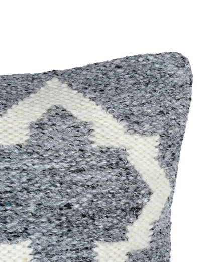 18X18 inch Moroccan silver wool cushion covers | Set of 2