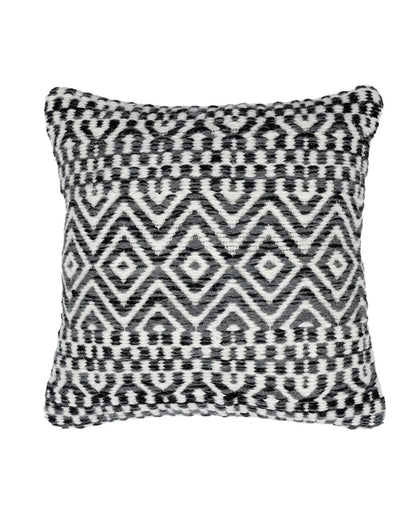 18X18 inch Boho Black wool cushion covers | Set of 2